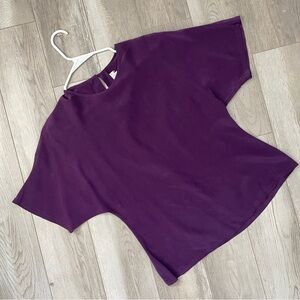 Vintage Silk Top short sleeve crop womens Purple (size 8) contemporary classic